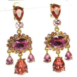 Oscar De La Renta Crystal Chandelier Clip Earrings